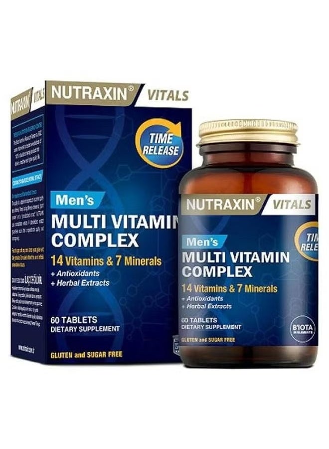 Nutraxin Men's Multivitamin Complex | Daily Support for Energy, Strength & Vitality – 60 Tablets - Image 1
